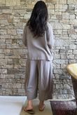 Andi Basket Linen Blend Top Earth
